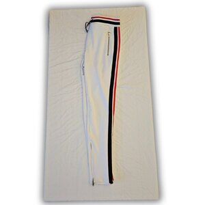 MNML WHITE STRIPED TRACK SWEATPANTS JOGGERS SIZE LARGE WAIST 32